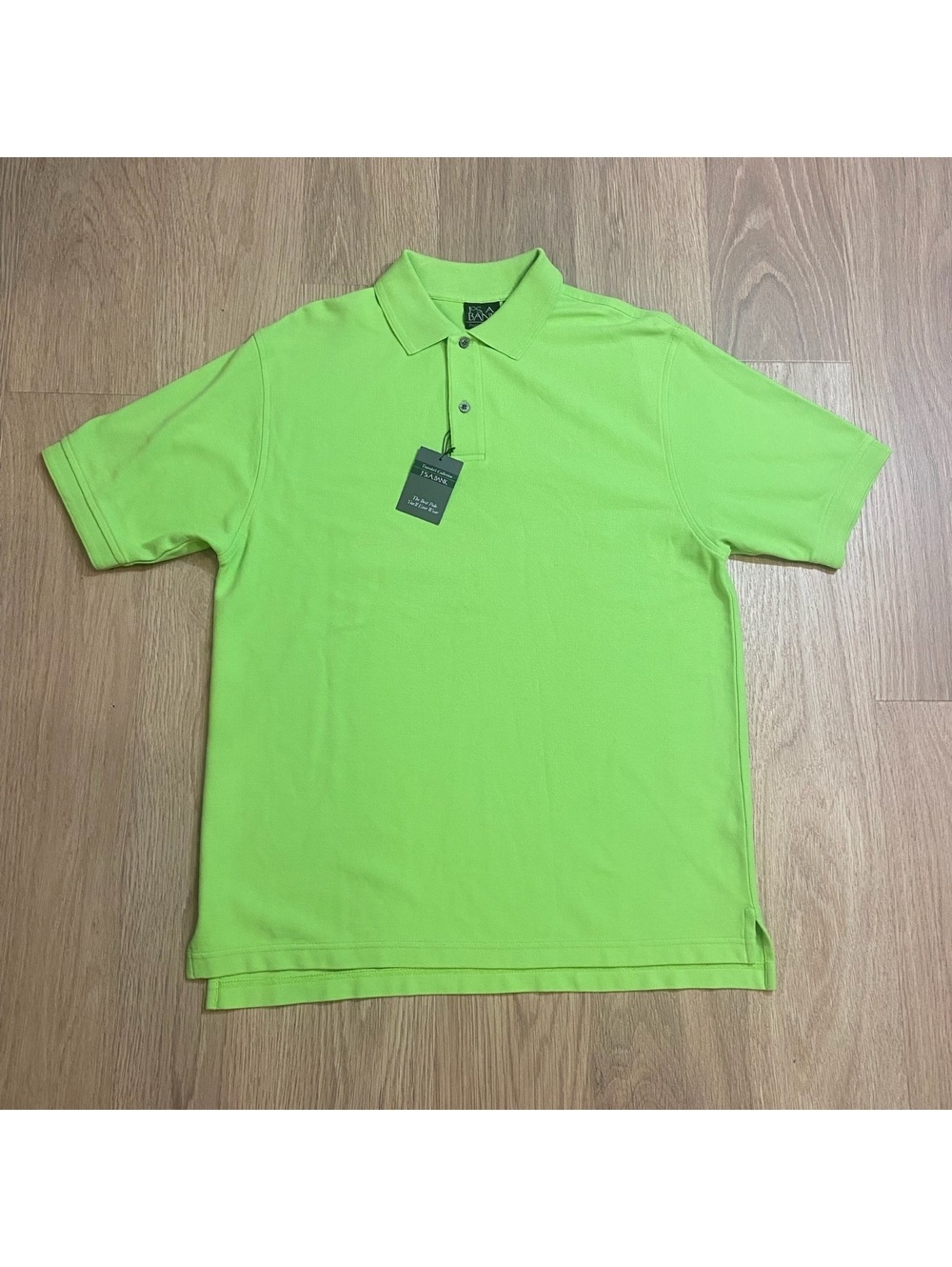 NWT Jos. A. Bank Traveler's Collection Men's Lime Green Polo Shirt Size M Cotton